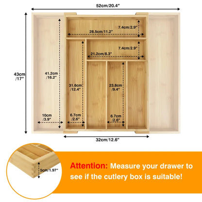 Organizador Expandible de Bambú para Gavetas – 8 Compartimentos Ajustables | SOCIA Living
