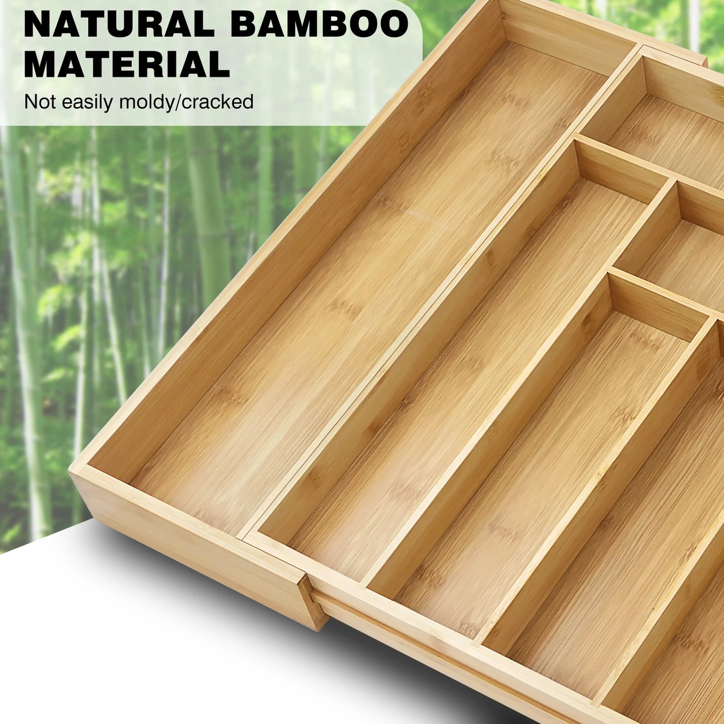 Organizador Expandible de Bambú para Gavetas – 8 Compartimentos Ajustables | SOCIA Living