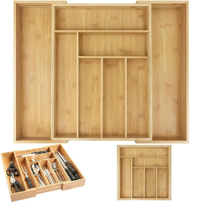 Organizador Expandible de Bambú para Gavetas – 8 Compartimentos Ajustables | SOCIA Living